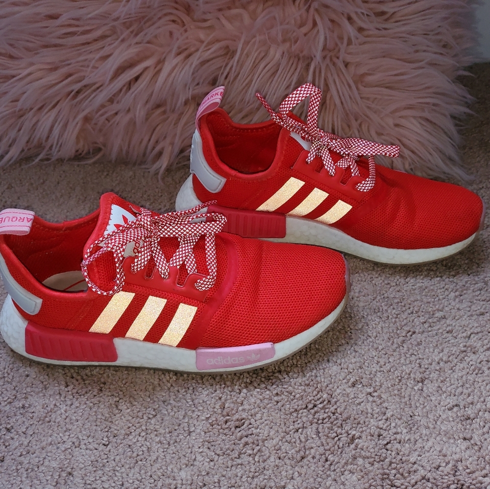 Adidas red sneakers
